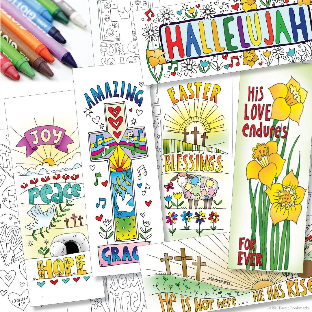 10 Easter Colouring Bookmarks - Re-vived