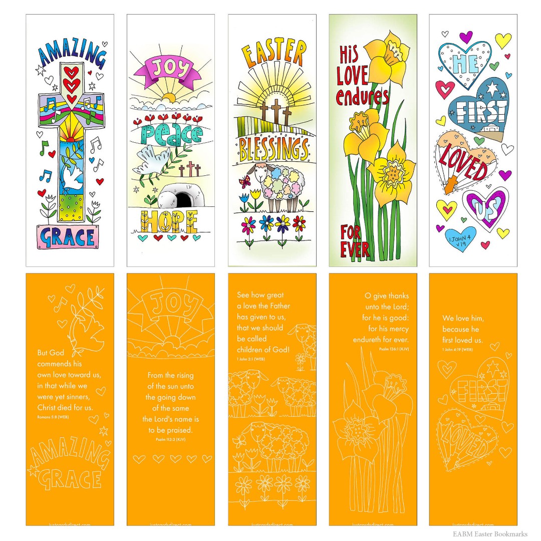 10 Easter Colouring Bookmarks - Re-vived