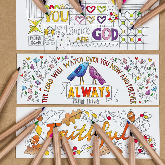 10 Psalms Colouring Bookmarks - Re-vived