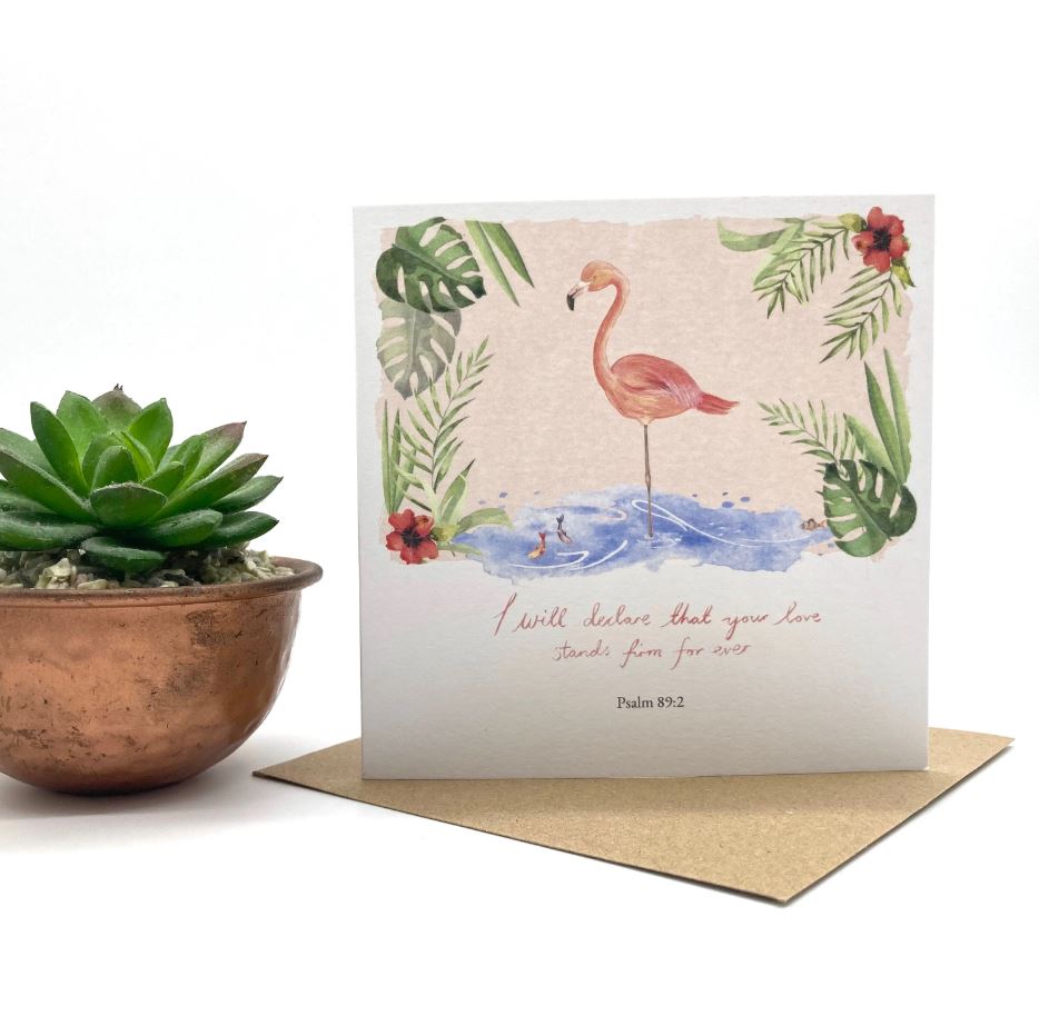 Flamingo Notecard - Re-vived