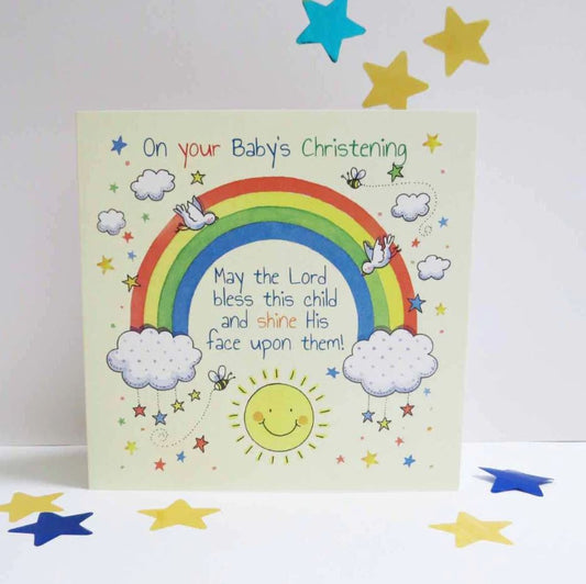 Rainbow Christening Card - Re-vived