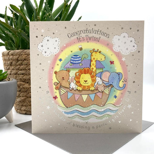 Twins New Baby Card - Re-vived