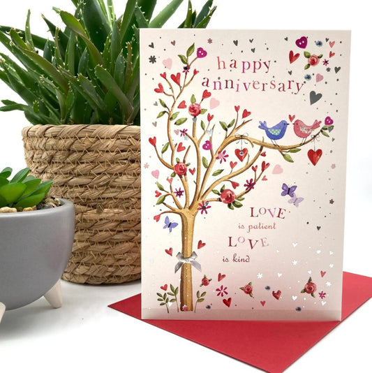 Two Little Love Birds Anniversary Card - Re-vived