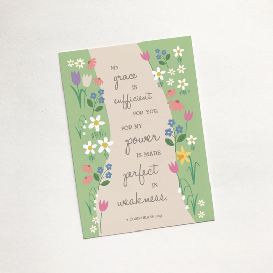 My Grace is Sufficient (Garden) - Christian Mini Card - Re-vived