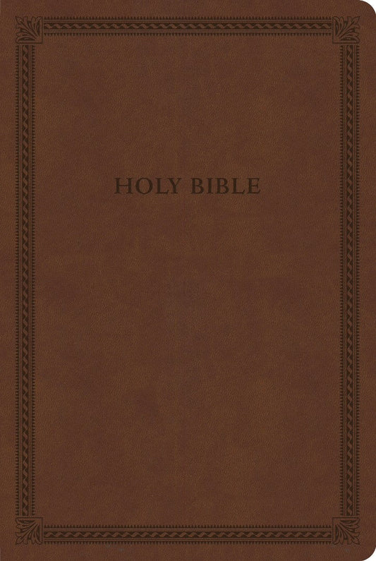 CSB Large Print Thinline Bible, Brown Leathertouch, Value Ed - Re-vived