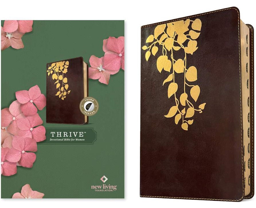 NLT Thrive Devotional Bible for Women, Deep Brown, Indexed - Re-vived