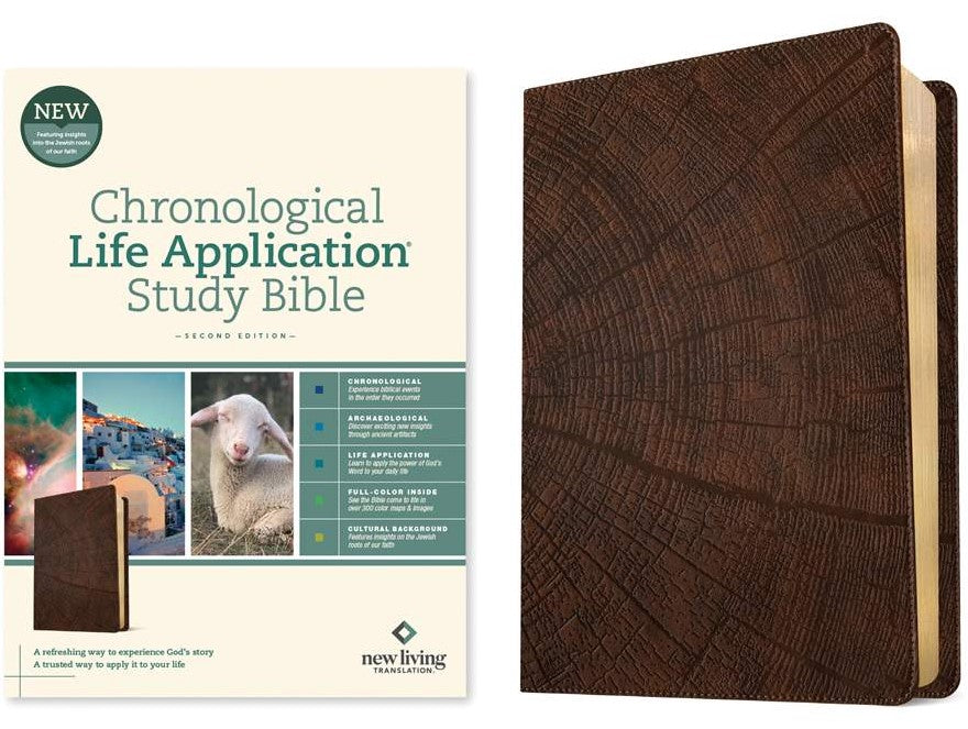 NLT Chronological Life Application Study Bible, Brown - Re-vived