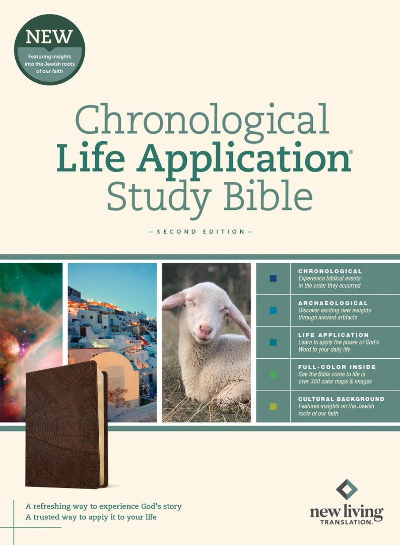 NLT Chronological Life Application Study Bible, Brown - Re-vived