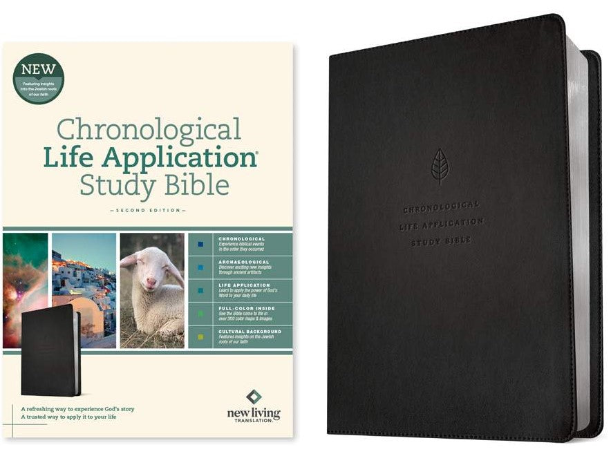 NLT Chronological Life Application Study Bible, Ebony - Re-vived