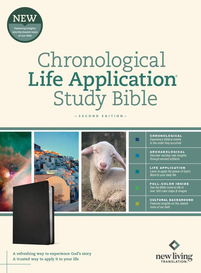 NLT Chronological Life Application Study Bible, Ebony - Re-vived