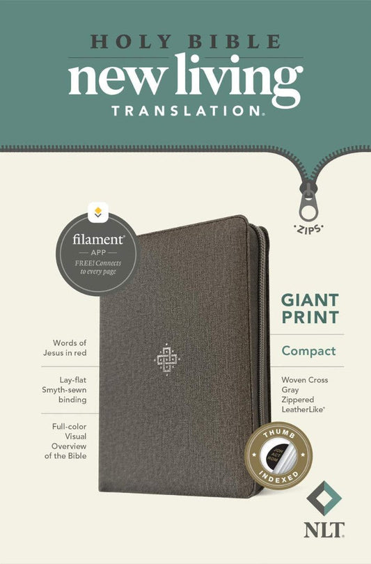 NLT Compact Giant Print Zipper Bible, Filament Edition - Re-vived