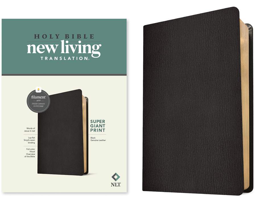 NLT Super Giant Print Bible, Filament Edition, Black - Re-vived