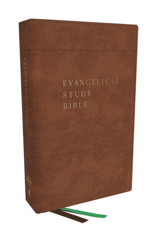 NKJV Evangelical Study Bible, Brown, Indexed - Re-vived
