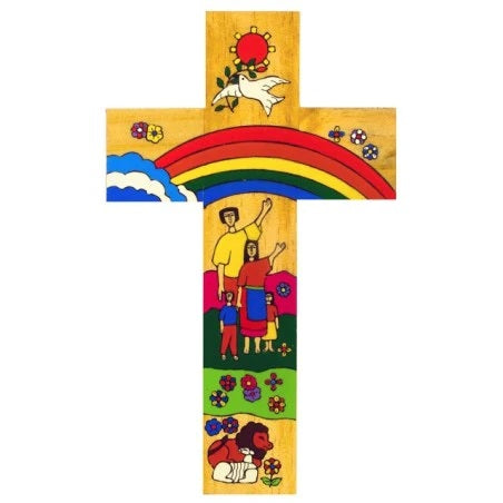 12cm Rainbow Cross - Re-vived