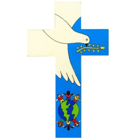 12cm Dove of Peace Cross - Re-vived