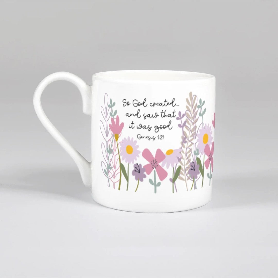 God Created (Wild Meadow) Bone China Mug - Re-vived