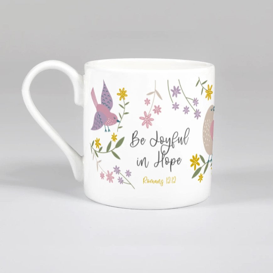 Joyful in Hope (Birds of Joy) Bone China Mug - Re-vived