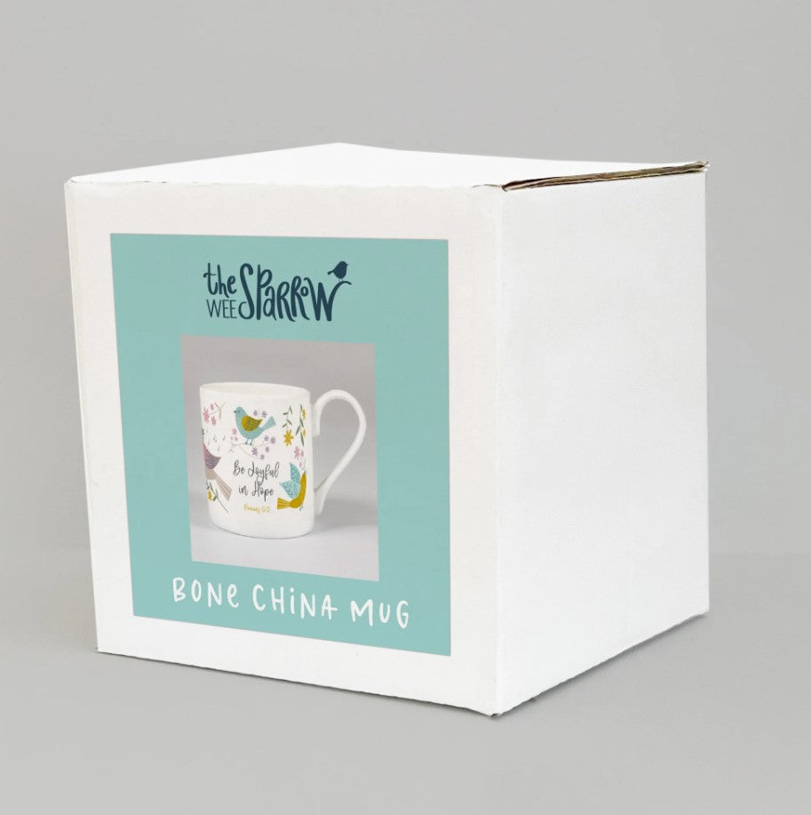 Joyful in Hope (Birds of Joy) Bone China Mug - Re-vived