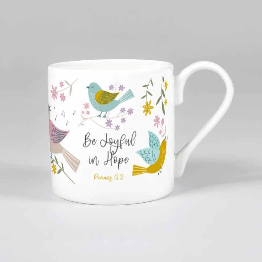 Joyful in Hope (Birds of Joy) Bone China Mug - Re-vived