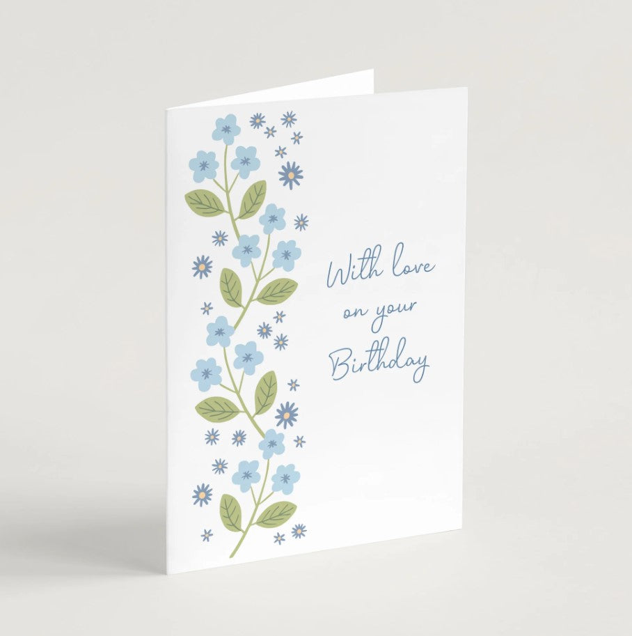 'With Love' Birthday Card & Envelope - Re-vived