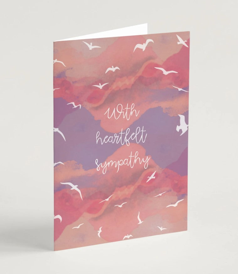 With Heartfelt Sympathy Greeting Card & Envelope - Re-vived