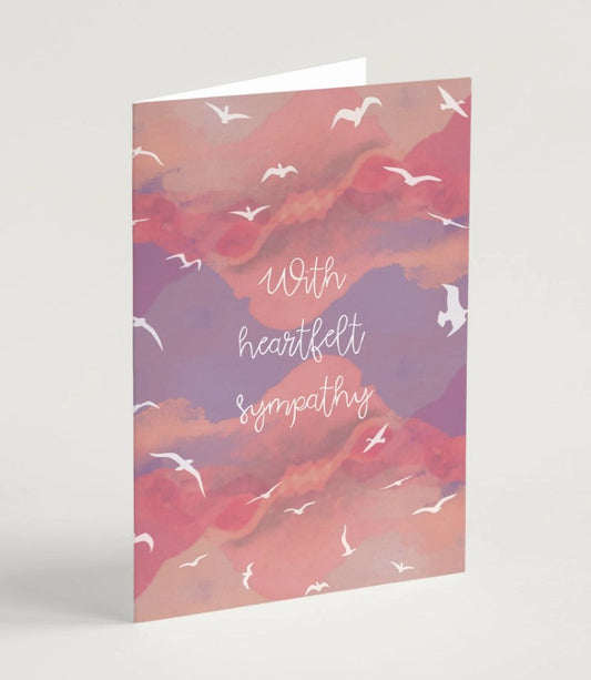 With Heartfelt Sympathy Greeting Card & Envelope - Re-vived