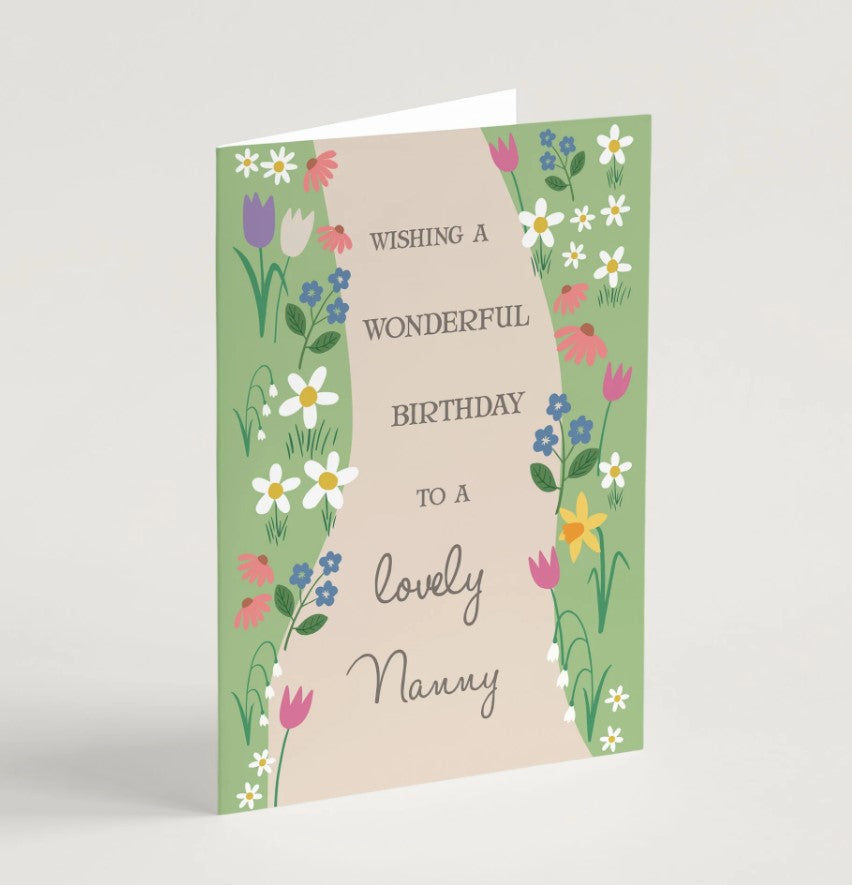 Lovely Nanny Birthday Card & Envelope - Re-vived