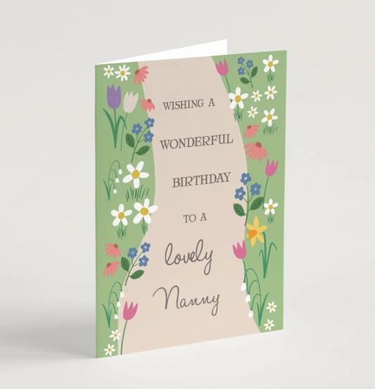 Lovely Nanny Birthday Card & Envelope - Re-vived