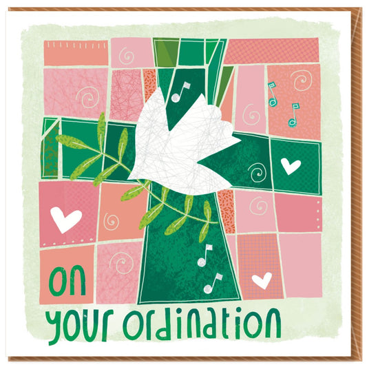 Ordination Green Cross Greetings Card - Re-vived