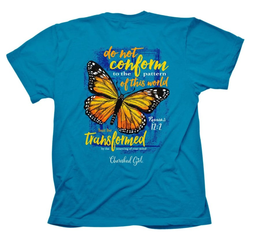 Cherished Girl Transformed Butterfly T-Shirt, 2XLarge - Re-vived