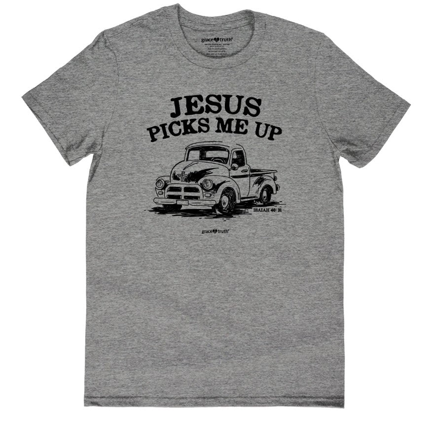 Grace & Truth Jesus Picks Me Up T-Shirt, Small - Re-vived