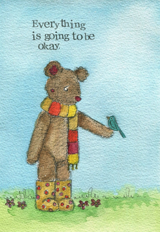 Everything Will Be Ok Encouragement Card Single Card - Re-vived