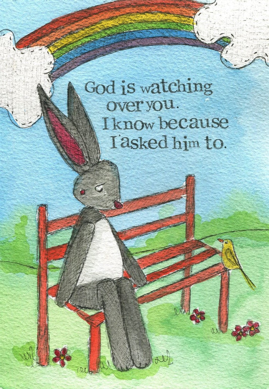 Encouragement Card Watching Over You Single Card - Re-vived