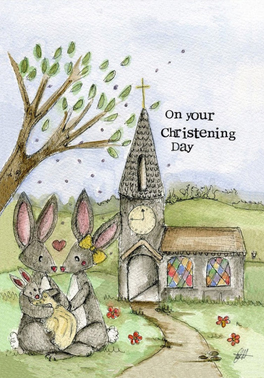 Christening Card Baby Card Single Card - Re-vived