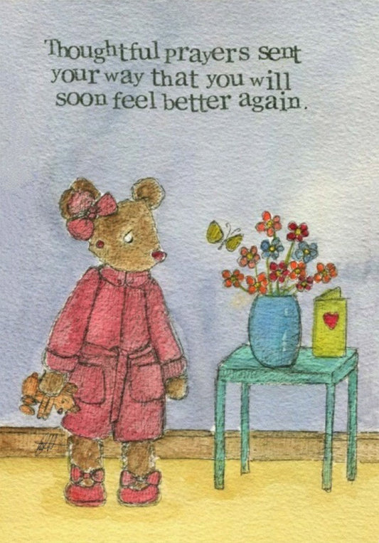 Get Well Soon Card Thoughtful Prayers Single Card - Re-vived