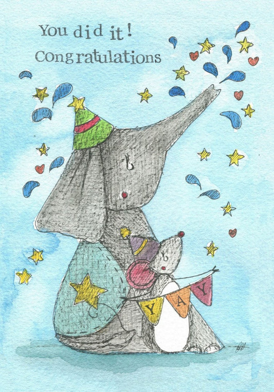 Congratulations Card You Did It! Single Card - Re-vived