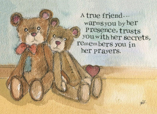 Thinking of You Card a True Friend Single Card - Re-vived