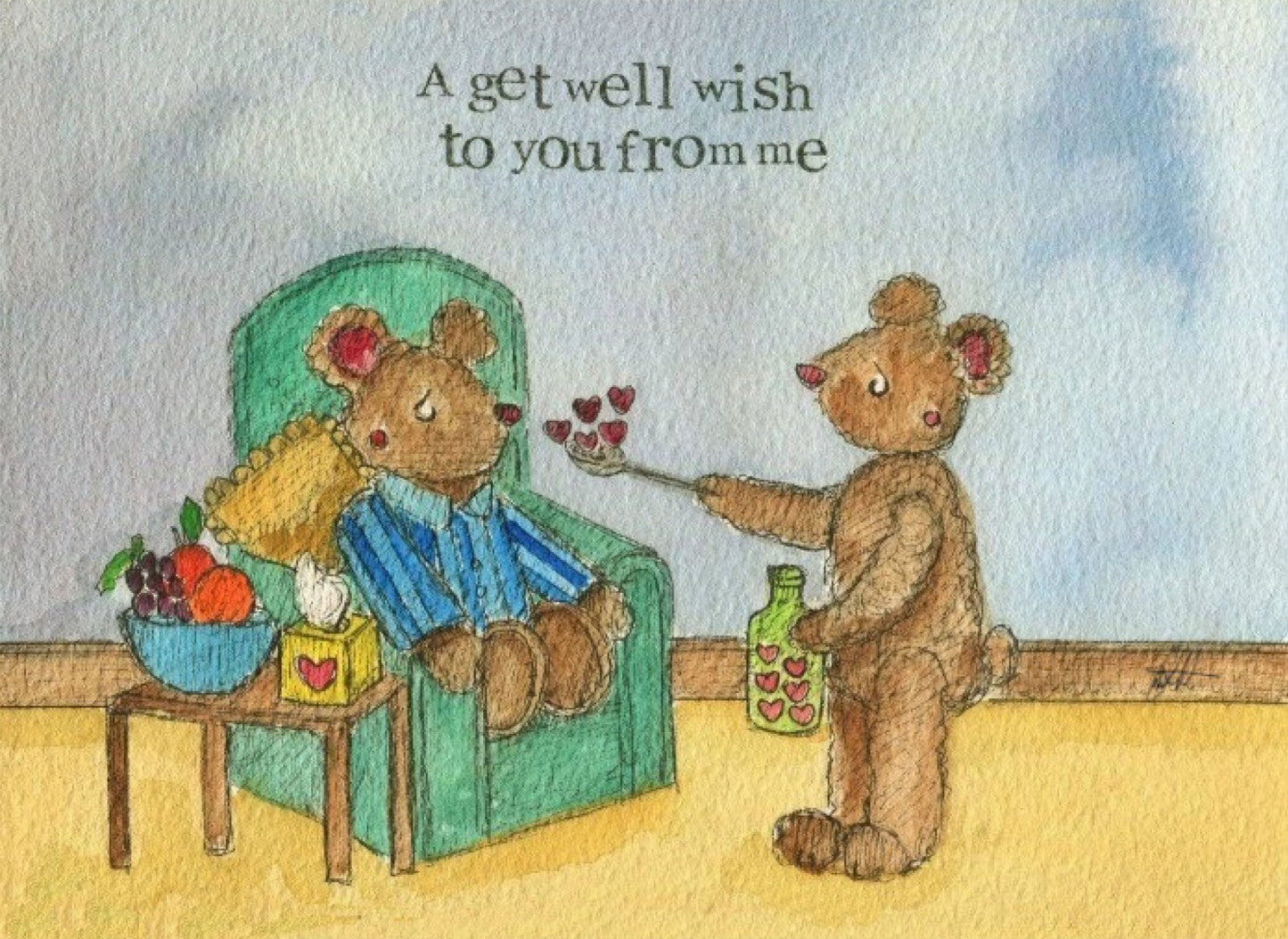 Get Well Soon Card a Get Well Wish Single Card - Re-vived