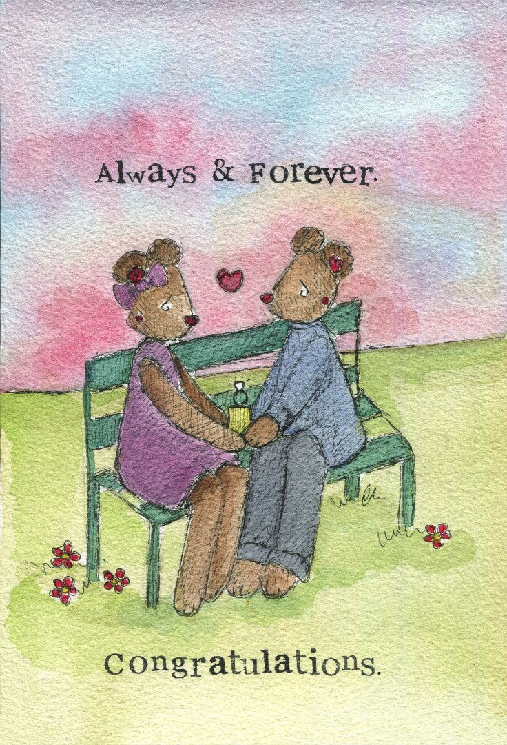 Engagement Card Always and Forever Single Card - Re-vived