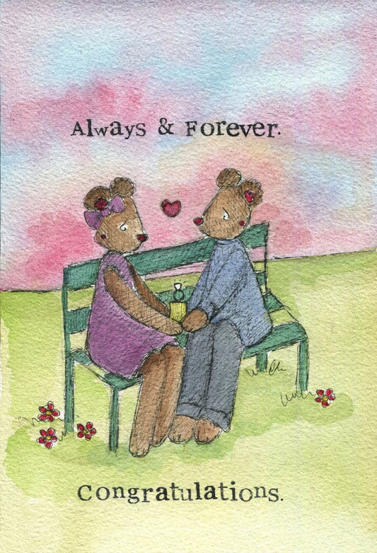 Engagement Card Always and Forever Single Card - Re-vived