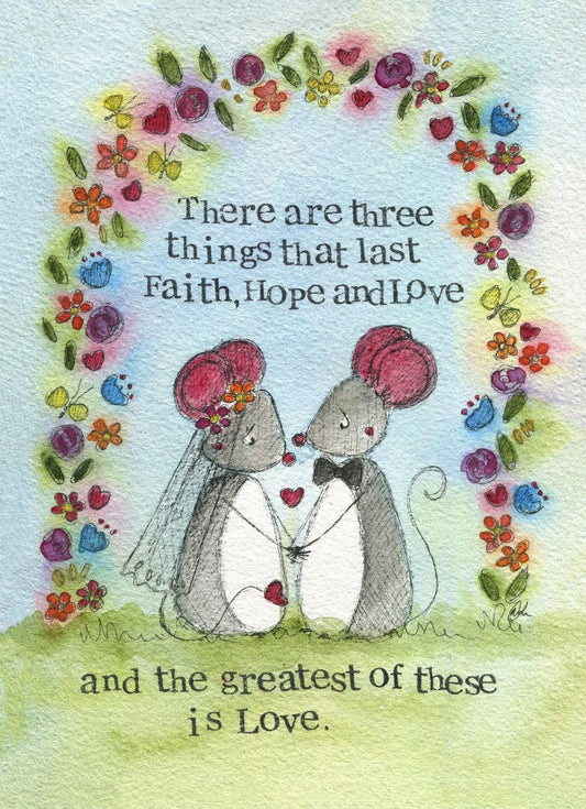 Wedding Card Faith, Hope and Love Single Card - Re-vived