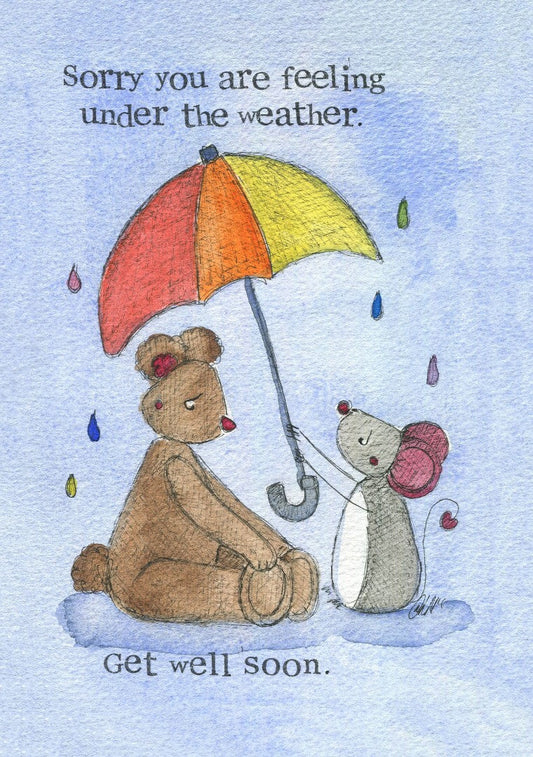 Get Well Soon Card Under the Weather Single Card - Re-vived
