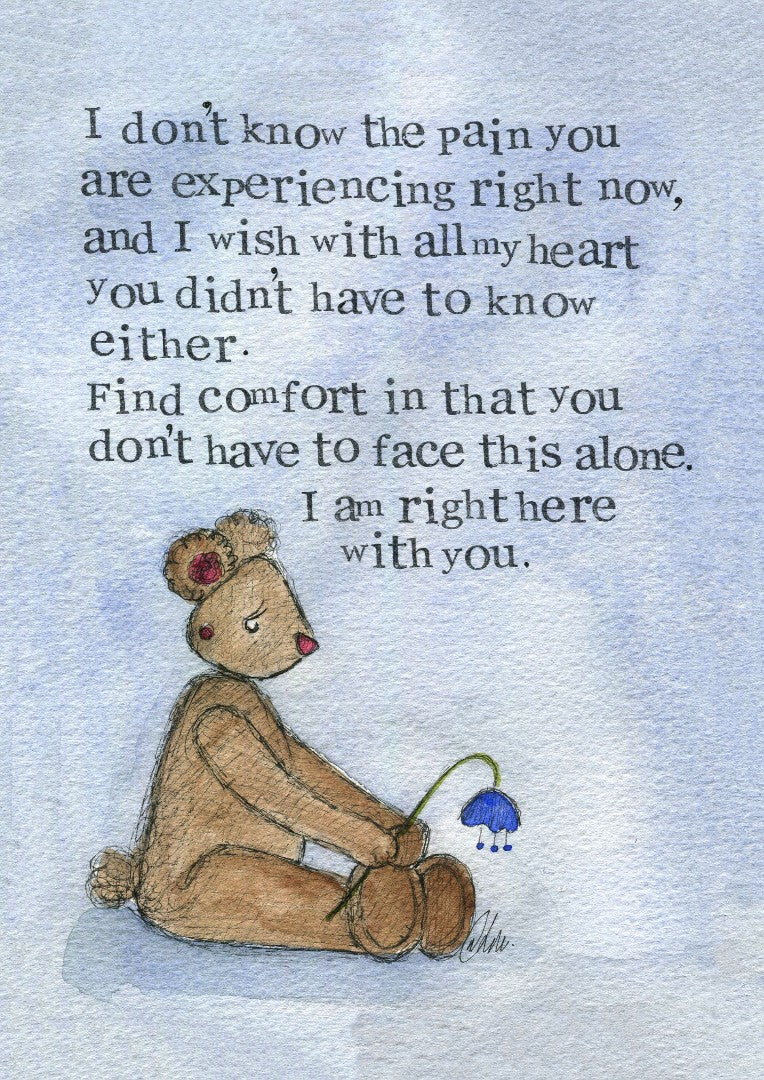 Thinking of You Card With All My Heart Single Card - Re-vived