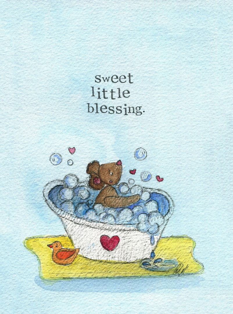 Baby Card Sweet Little Blessing Single Card - Re-vived