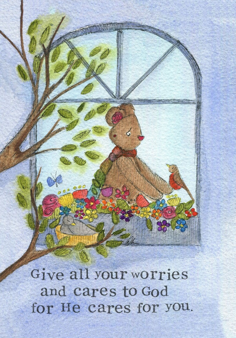 Encouragement Print He Cares For You Single Print - Re-vived