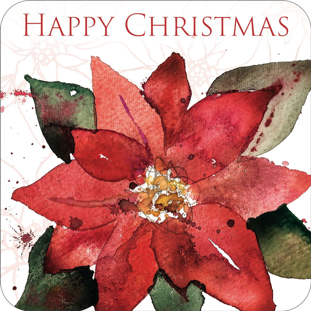Poinsettia Christmas Coaster - Re-vived