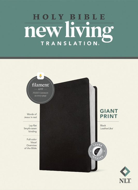 NLT Giant Print Bible, Filament Edition, Black, Indexed - Re-vived