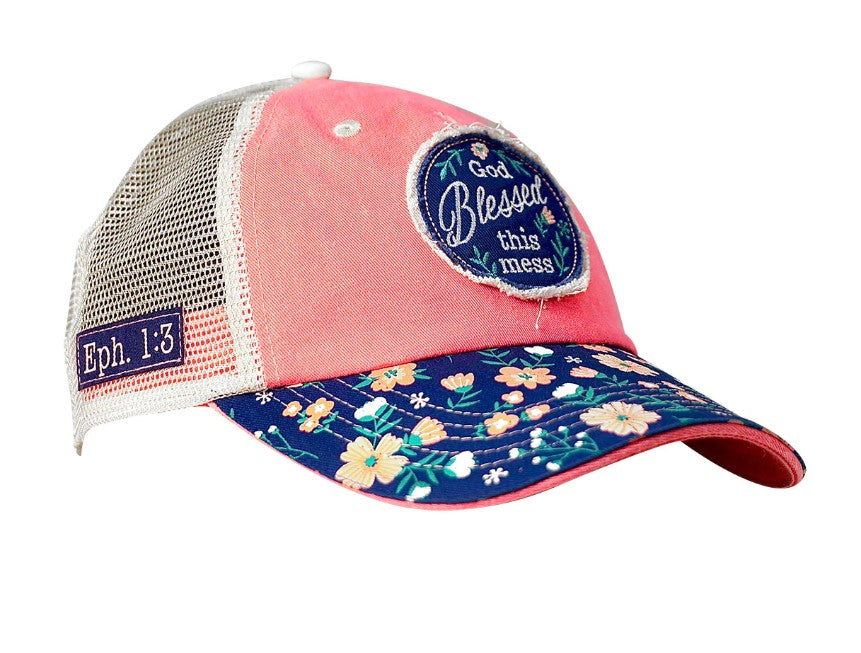 Cherished Girl God Blessed Floral Women's Cap - Re-vived