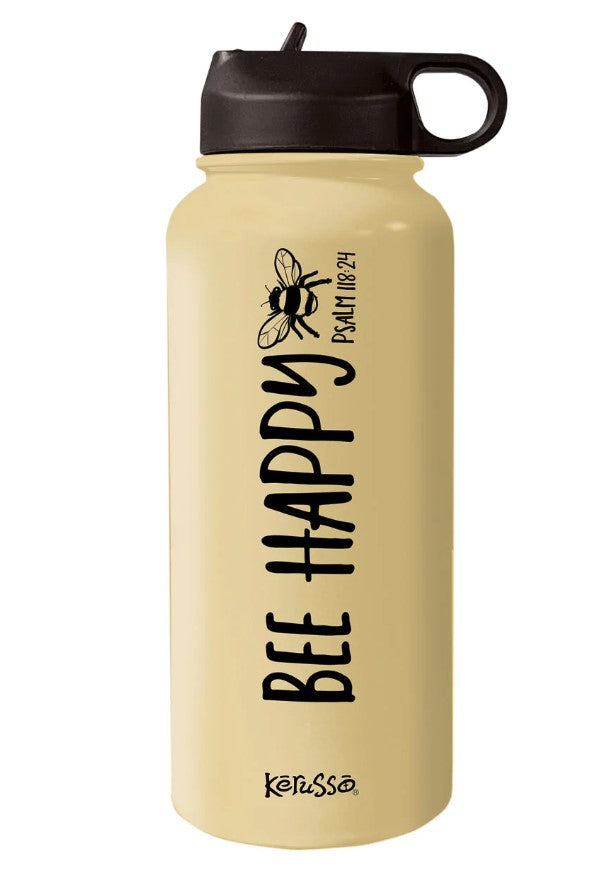 Bee Happy 32 Oz Stainless Steel Sports Bottle - Re-vived