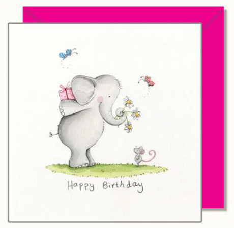 Elephant & Mouse Birthday Card - Re-vived